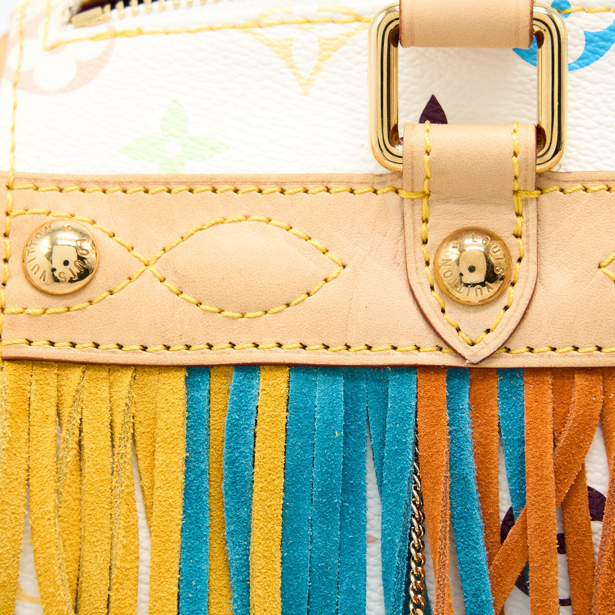 Louis Vuitton Vintage Speedy 25 Limited Edition White/Multicolour GHW