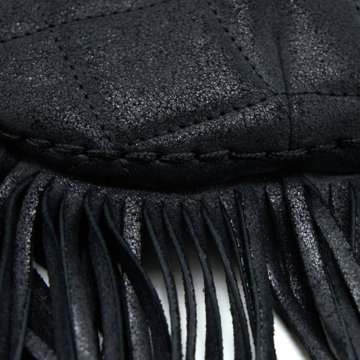 Chanel Tassel Hobo Bag Fringed Shiny Calfskin Black Brushed GHW