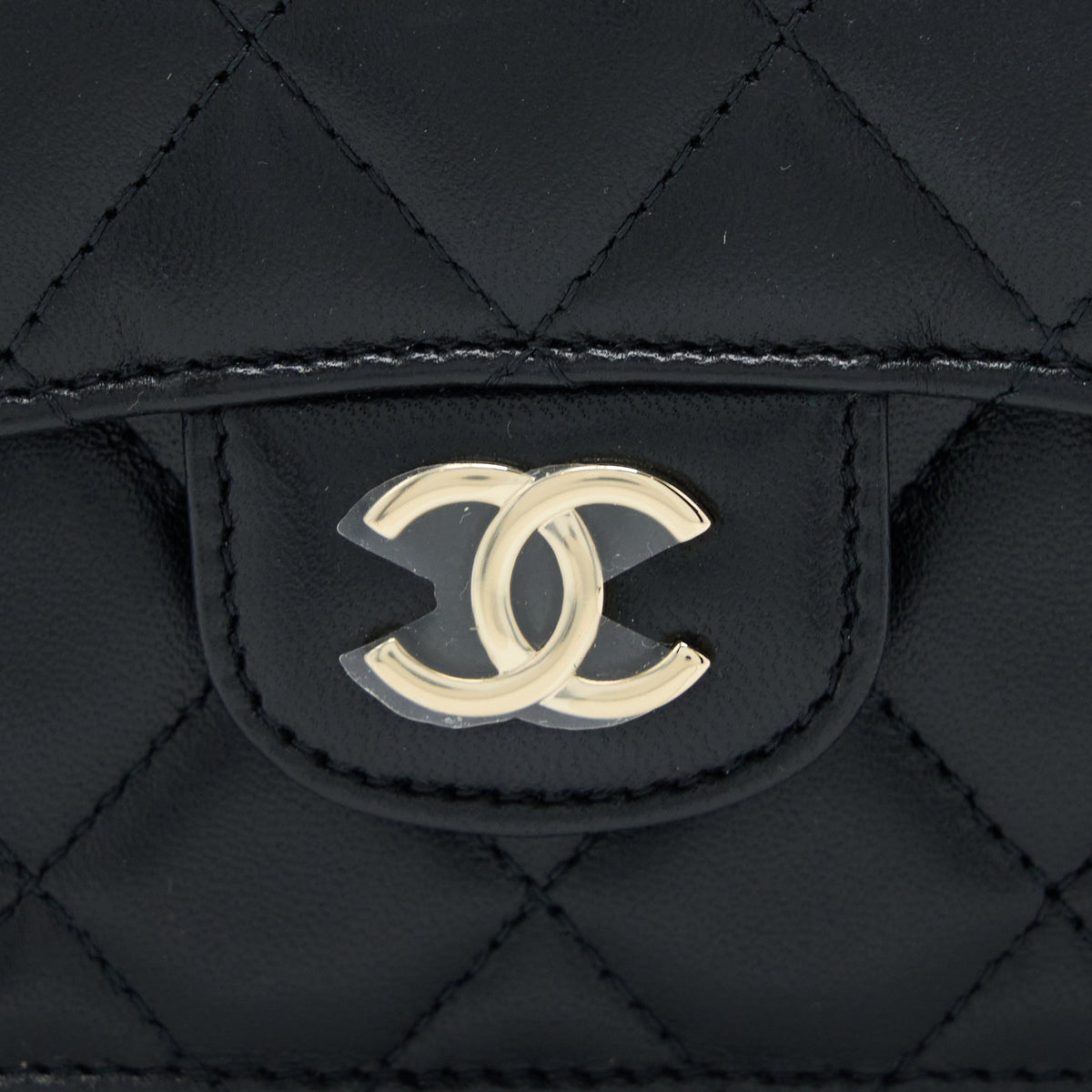 Chanel Mini Top Handle Flap Bag Lambskin Black LGHW
