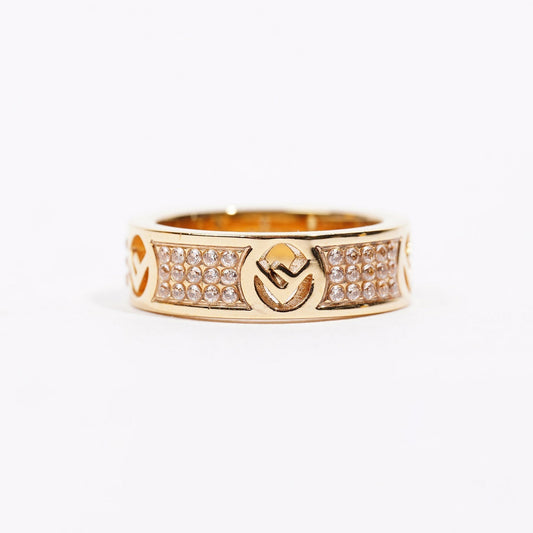 Fendi Womens F Is Fendi Ring Gold S