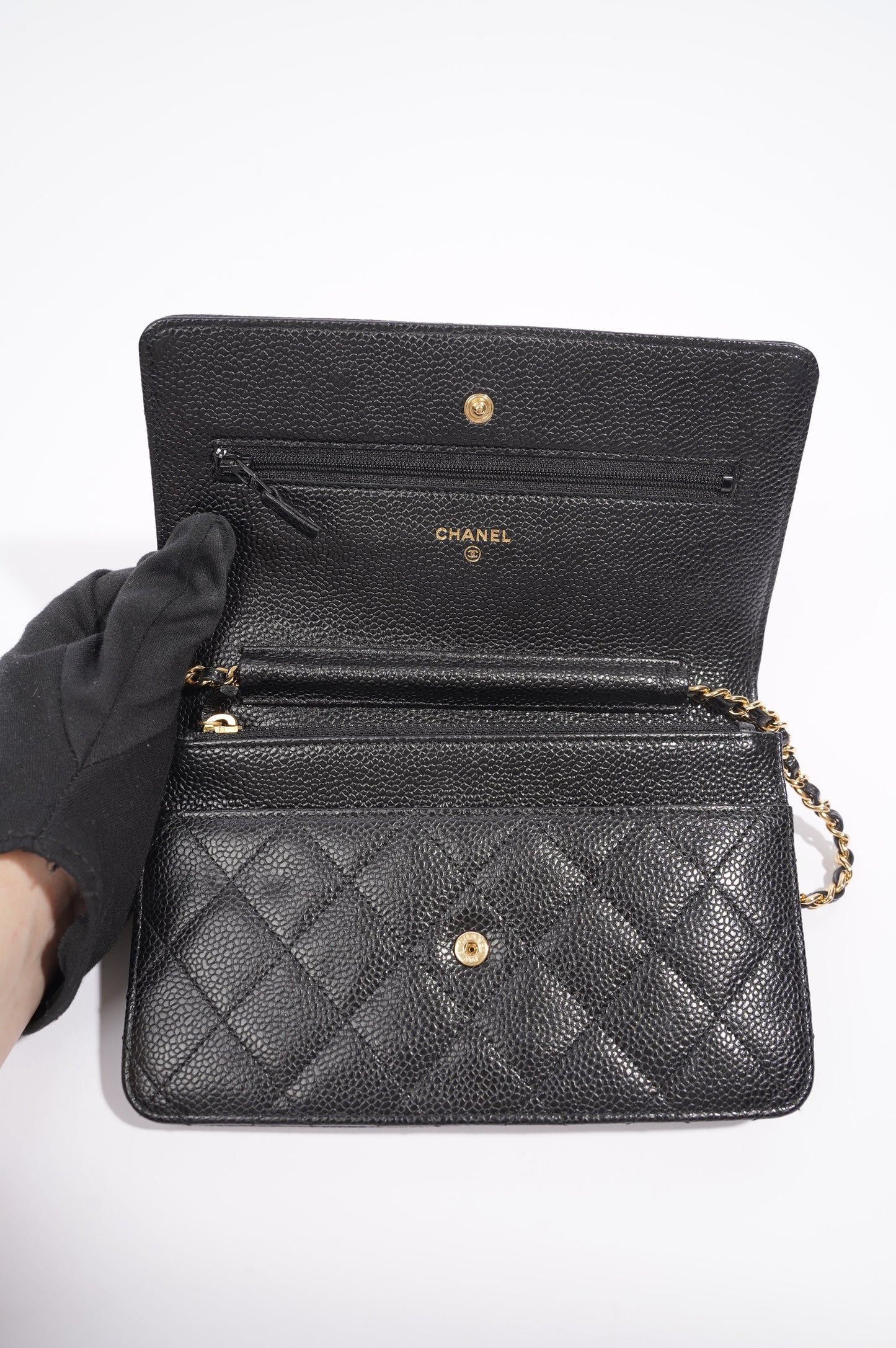 Chanel Womens Wallet On Chain Black Caviar