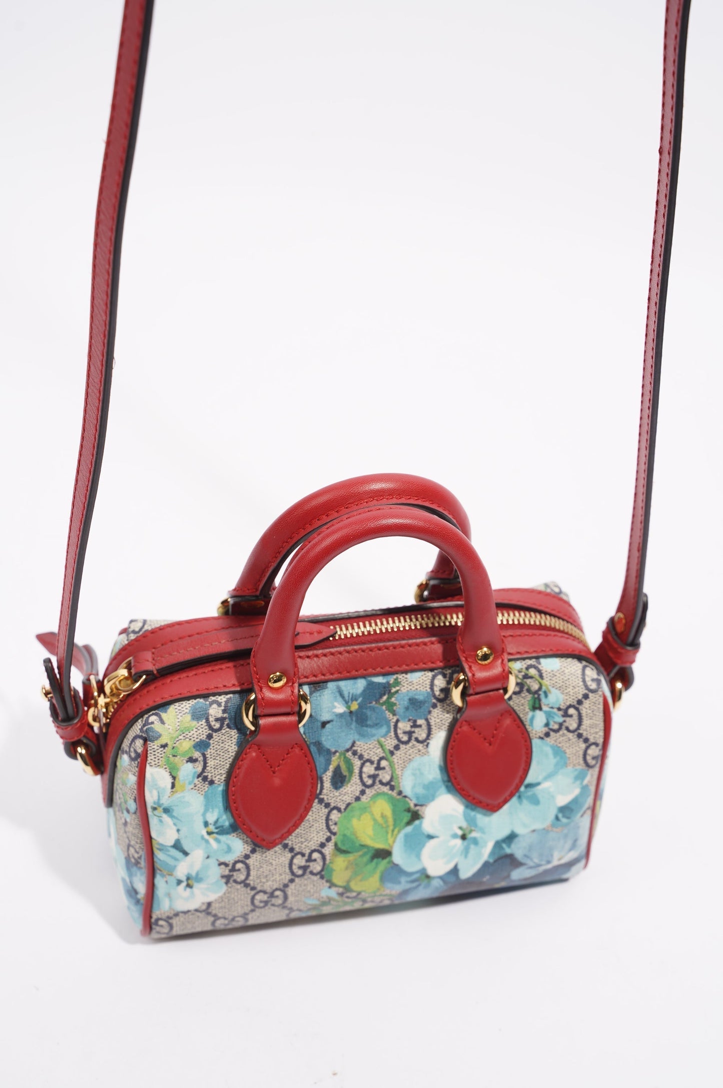 Gucci Womens GG Supreme Floral Crossbody Bag Multicoloured Canvas Mini