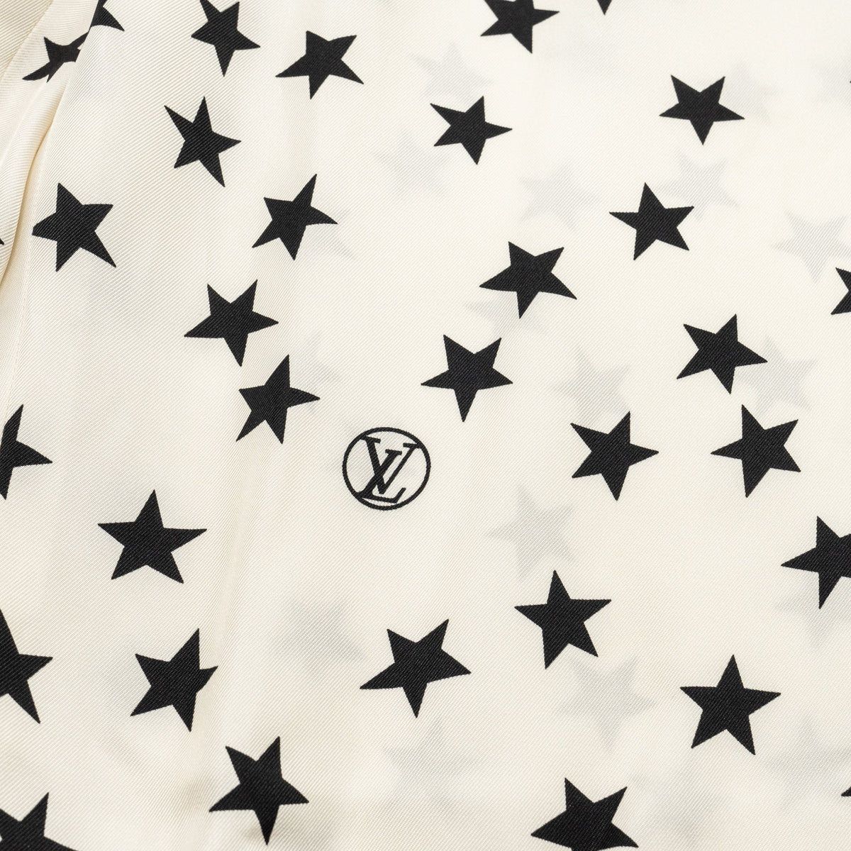 LOUIS VUITTON Size 36 Stars Silk Pajamas White/Black