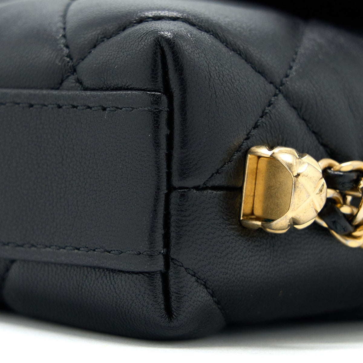 Chanel Quilted Detailed Logo Flap Bag Lambskin Black GHW (Microchip)