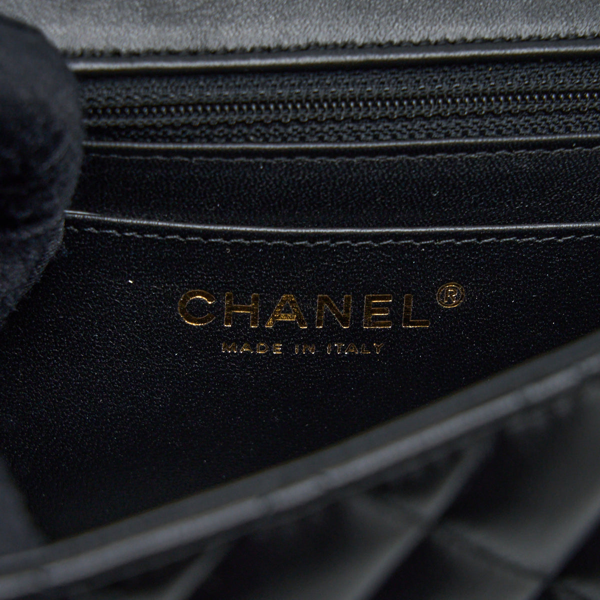 Chanel Mini Square Flap Bag Lambskin Black LGHW (Microchip)