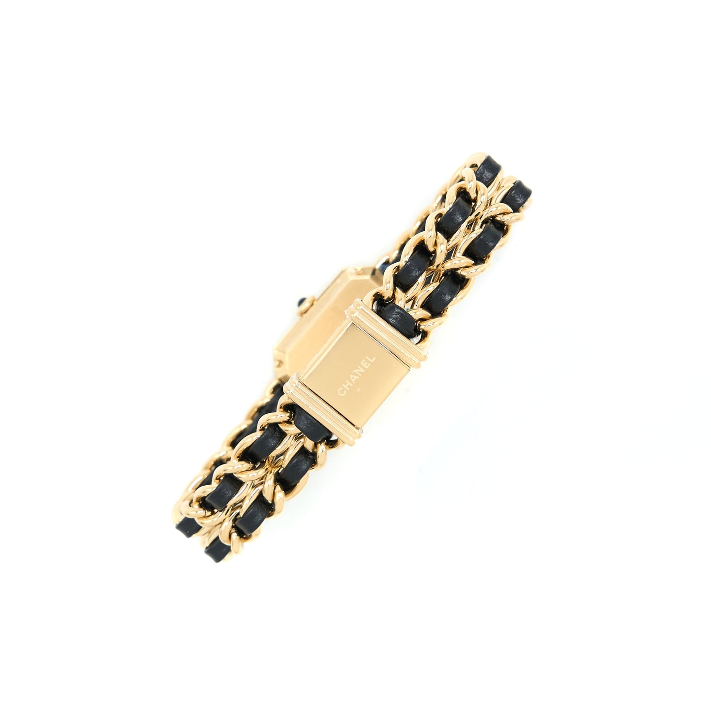 Chanel Size XL Premiere Edition Originale Watch Leather Chain Black Dial H6951