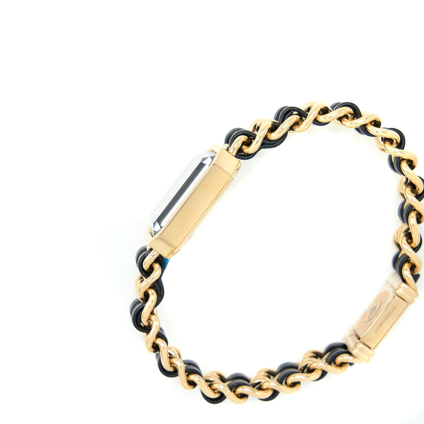 Chanel Size XL Premiere Edition Originale Watch Leather Chain Black Dial H6951