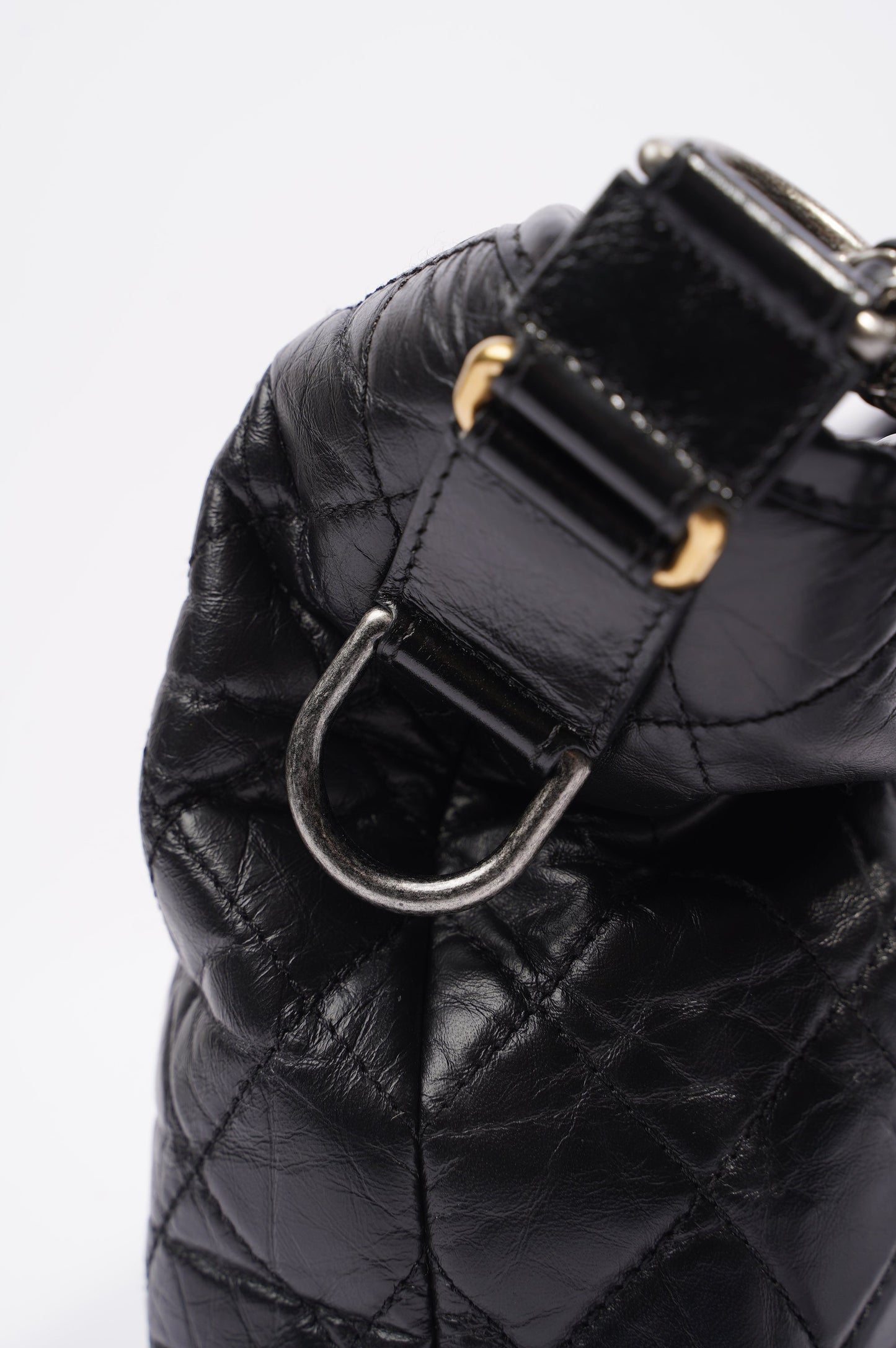 Chanel Womens Gabrielle Hobo Bag Black Lambskin Large