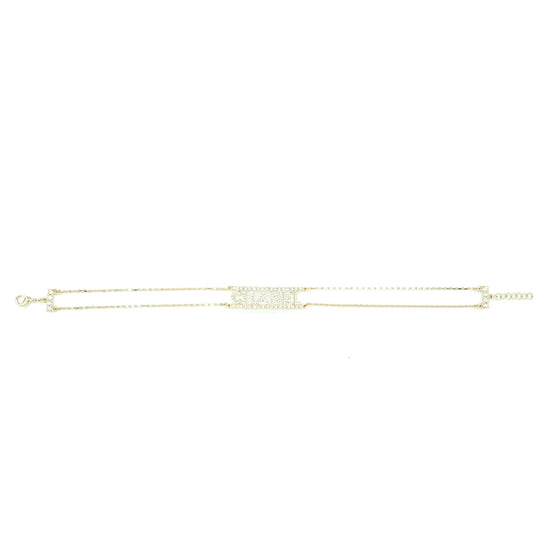 Chanel 22S Crystals Letter Choker Light Gold Tone
