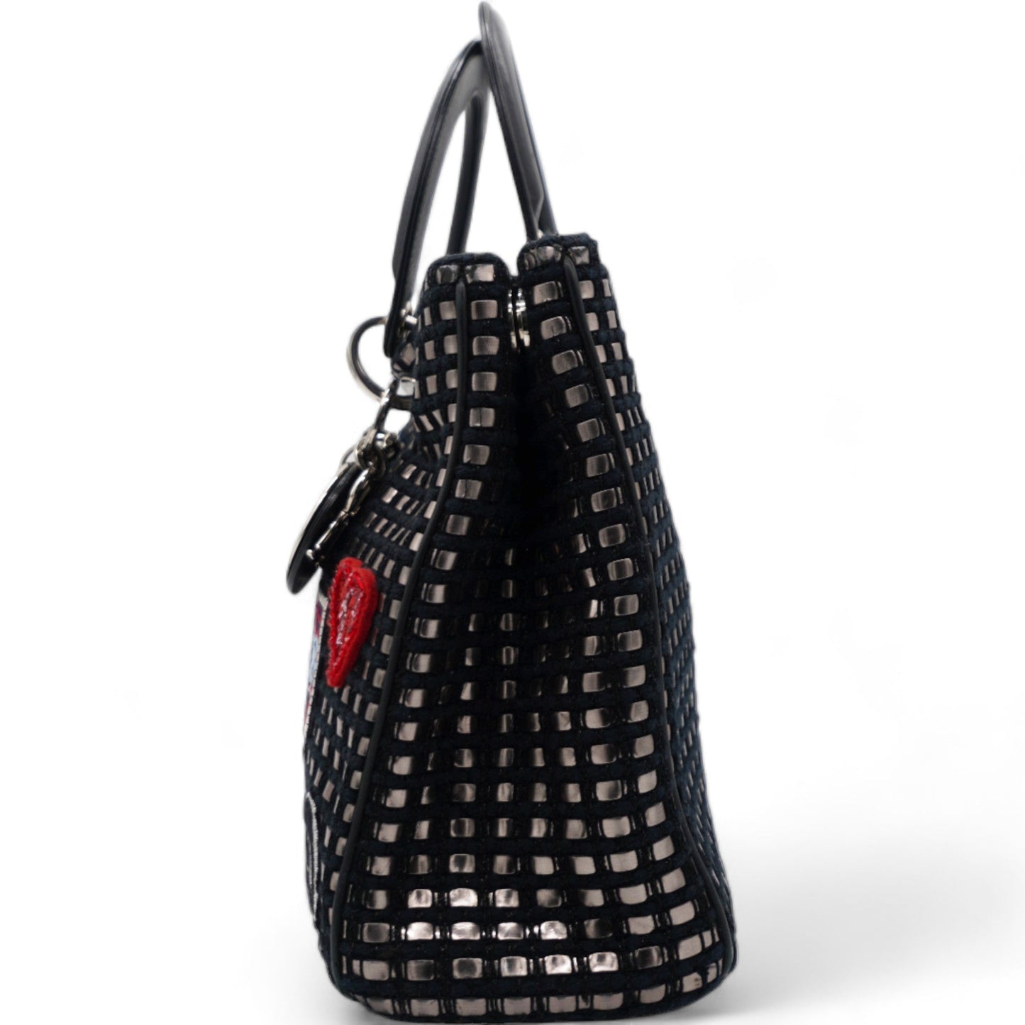 Dior Metallic Tweed Small Diorissimo Black Silver