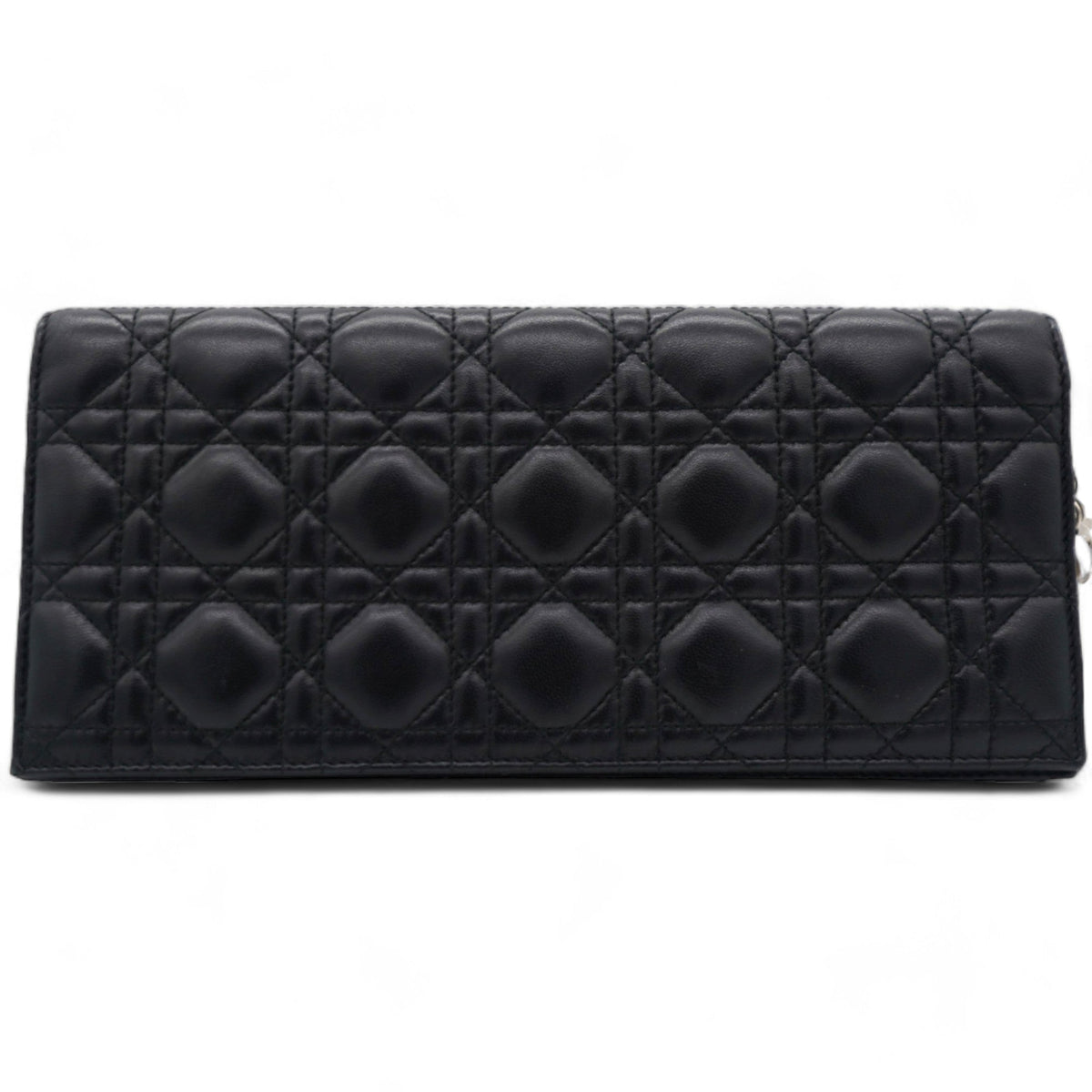 Dior Lambskin Cannage Large Lady Dior Convertible Clutch Black