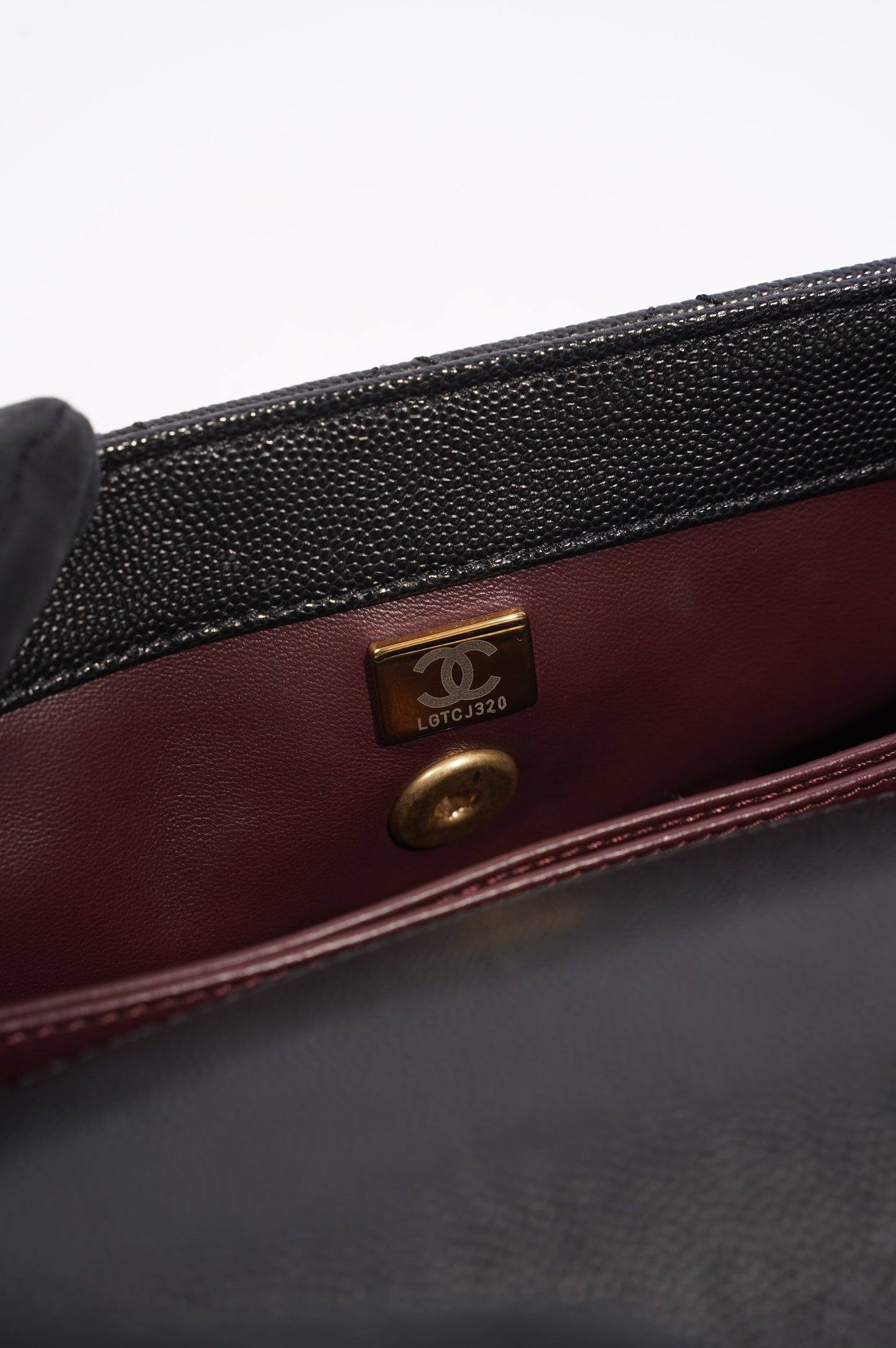 Chanel Womens Coco Top Handle Black Caviar Leather Small