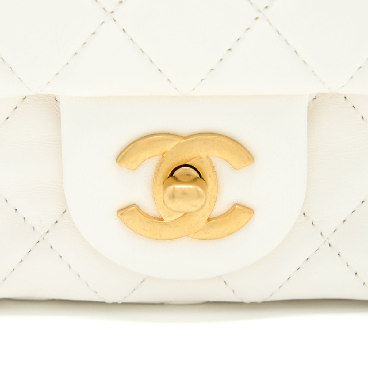 Chanel Pearl Crush Mini Rectangular Lambskin White GHW (Microchip)