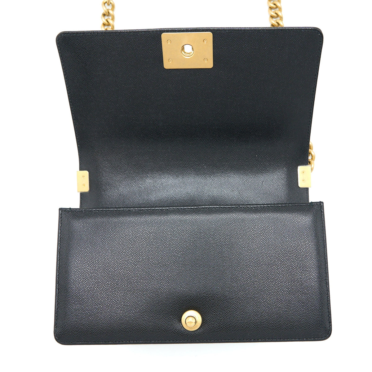 Chanel Medium Boy Bag Caviar Black Brushed GHW