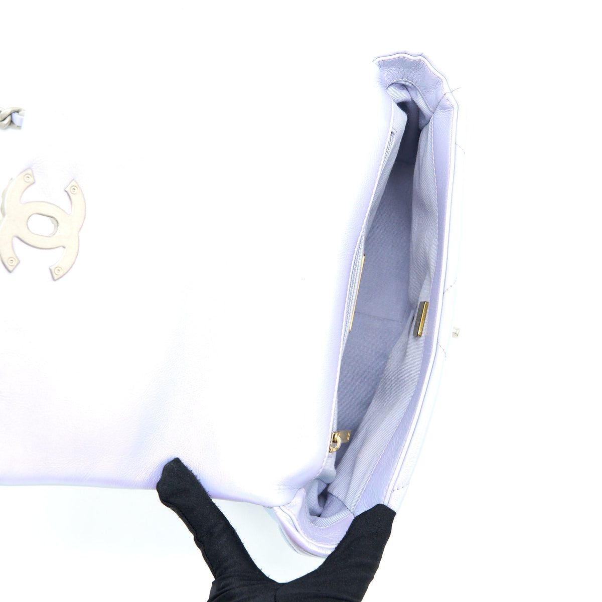 Chanel Small 19 Bag Goatskin Iridescent Purple Multicolour Hardware (Microchip)