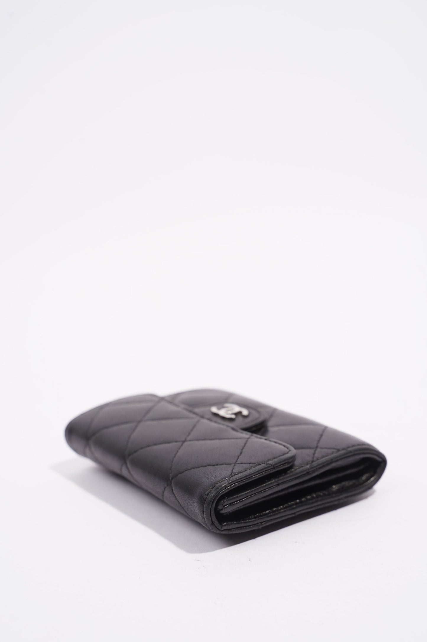 Chanel Womens Lamb Skin Wallet Black