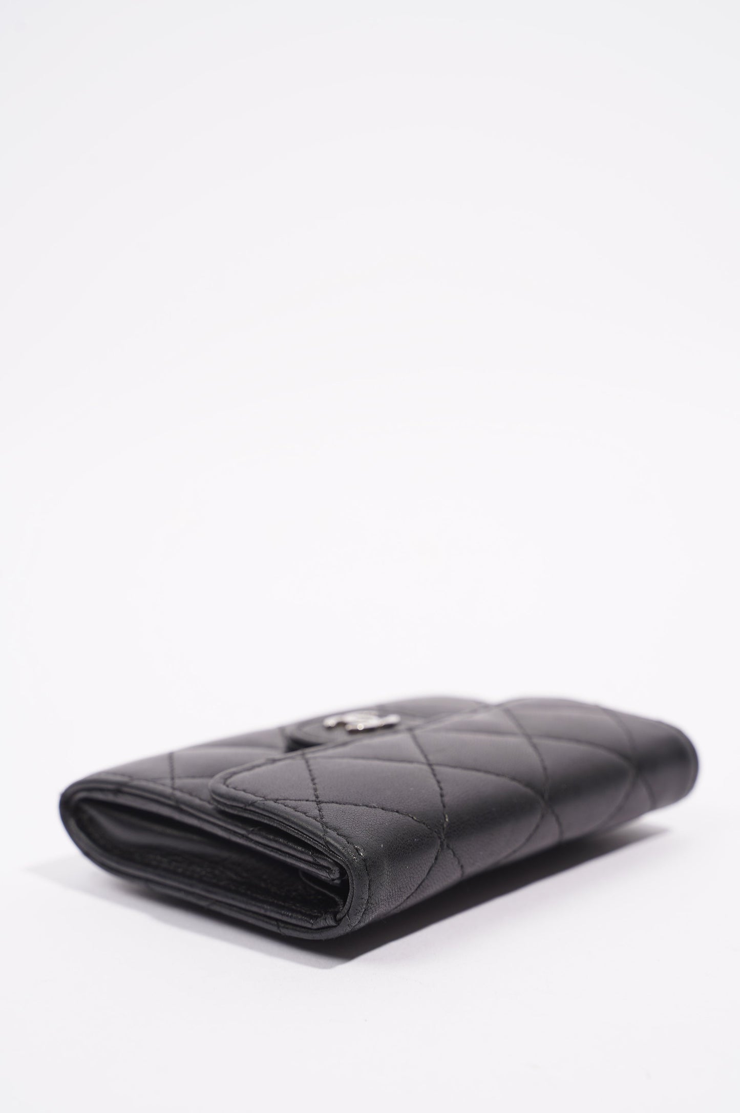Chanel Womens Lamb Skin Wallet Black