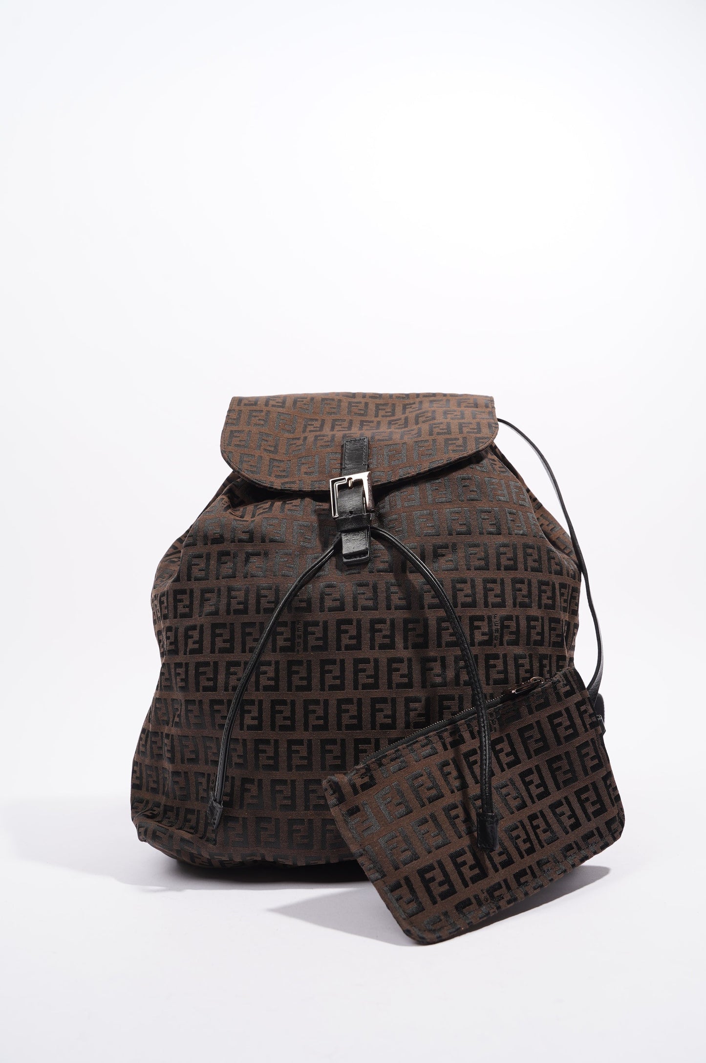 Fendi Womens Zucca Backpack Brown