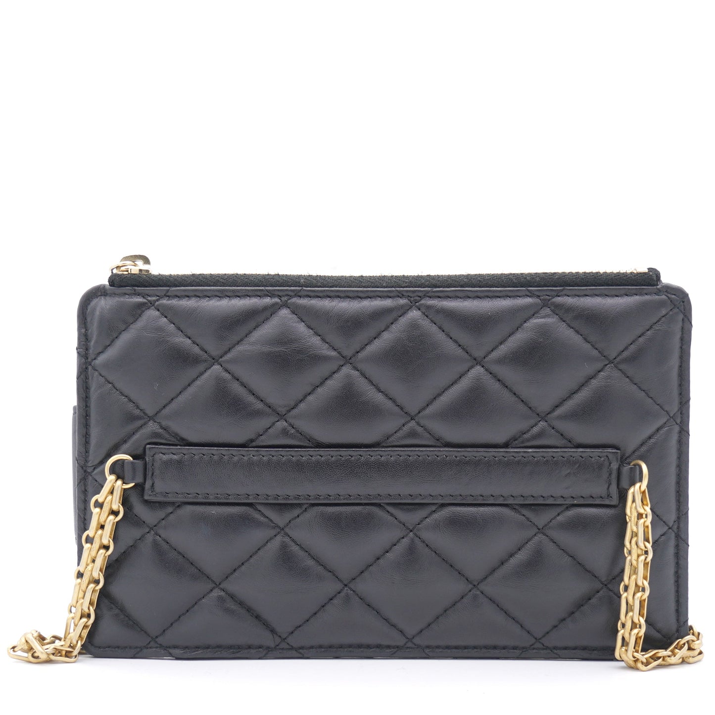 Chanel 2.55 Calfskin Quilted Small Phone Case With Chain