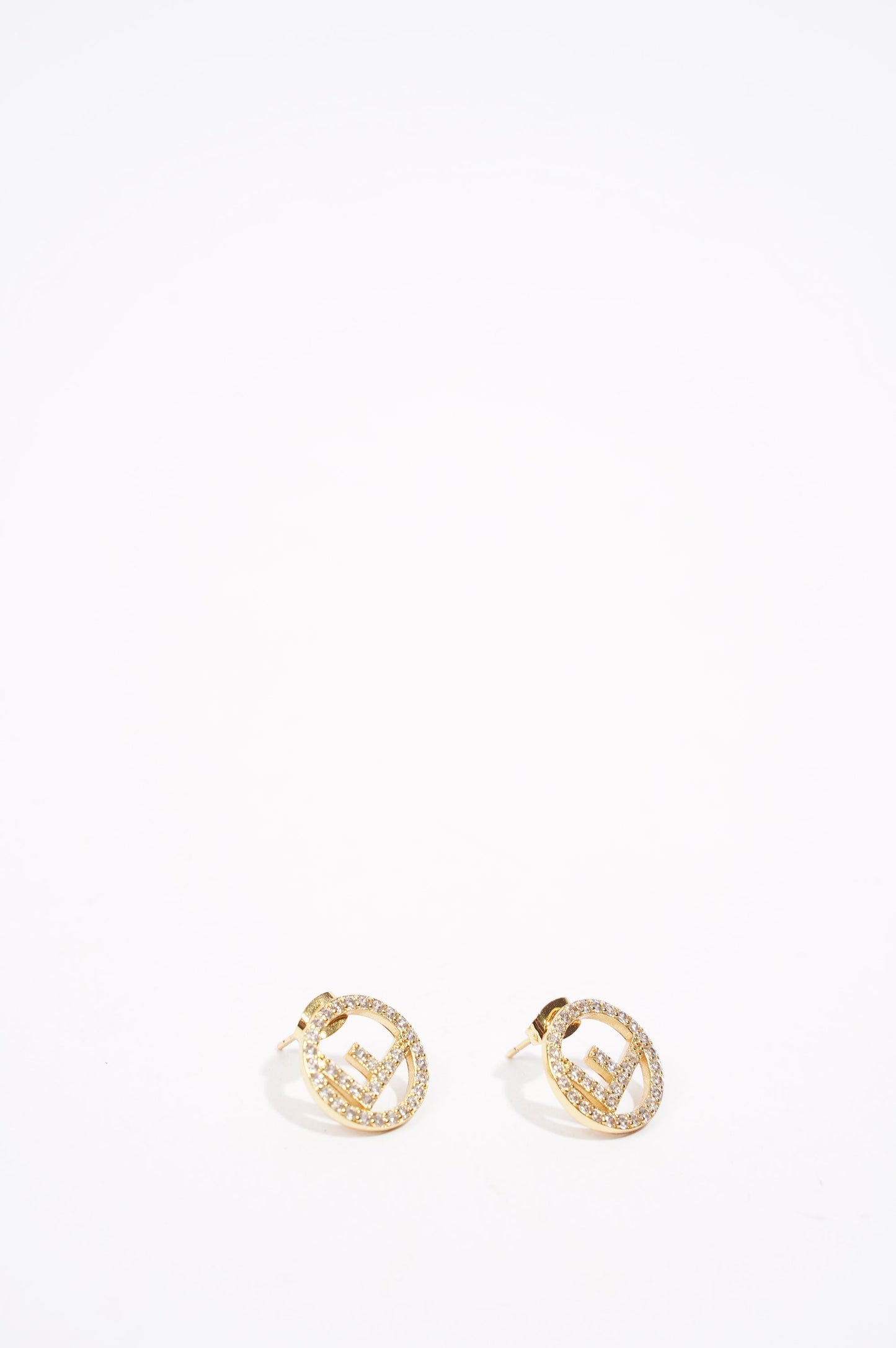 Fendi Womens F Is Fendi Earrings Gold