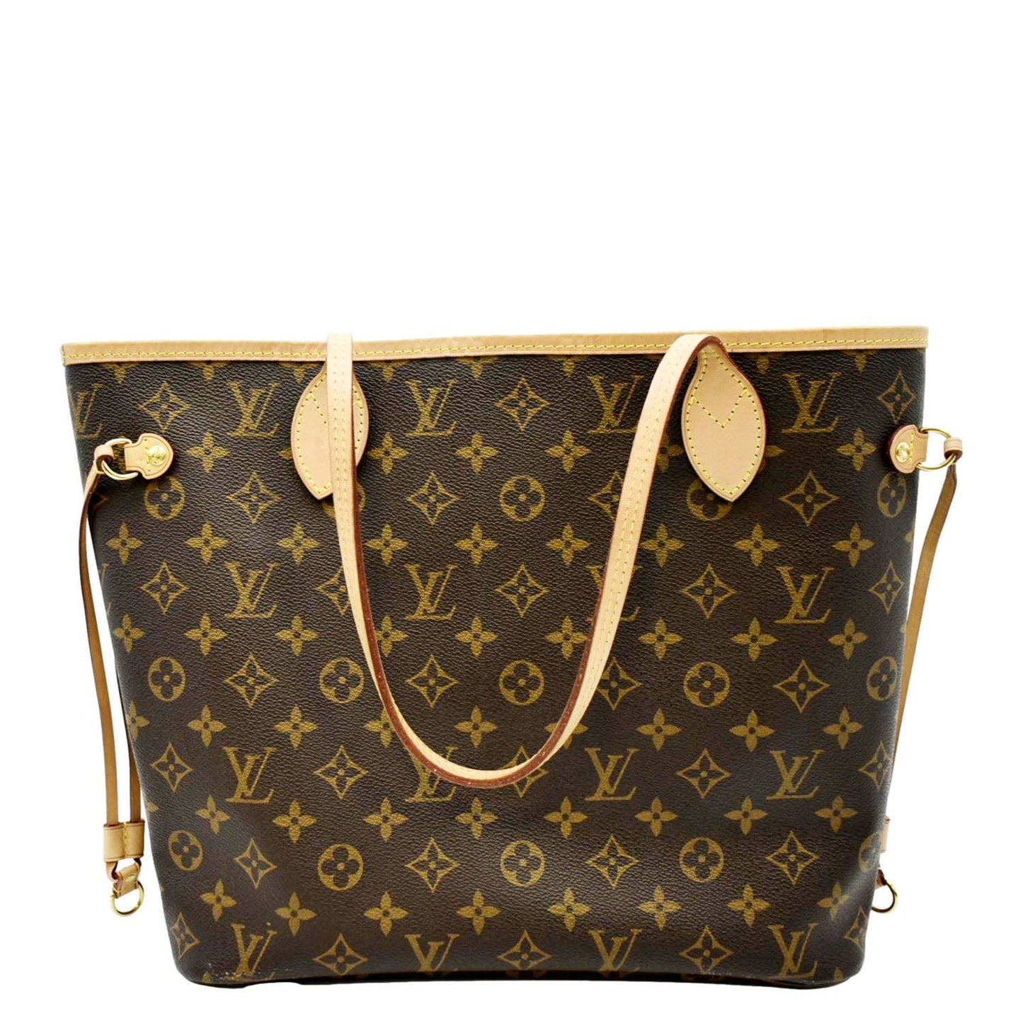 LOUIS VUITTON Neverfull MM Monogram Canvas Tote Bag Brown