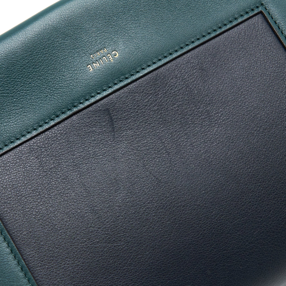 Celine Frame Bag Calfskin Navy/Dark Green GHW