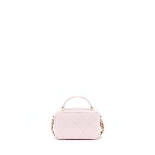 Chanel 22P Top Handle Mini Vanity With Chain Caviar Light Pink LGHW
