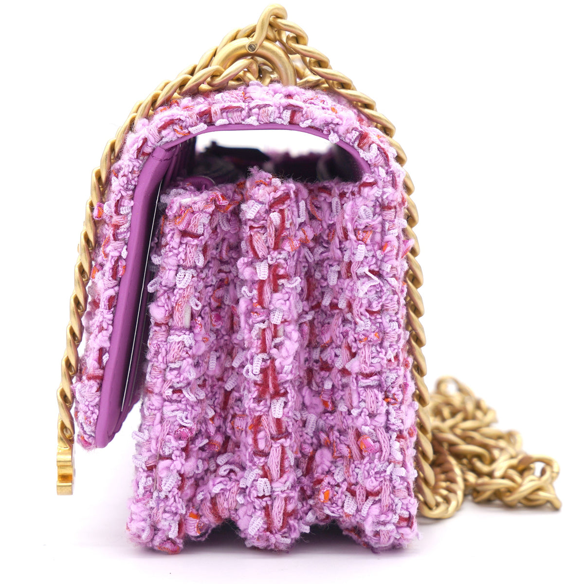 Chanel Pink Tweed Card on Chain