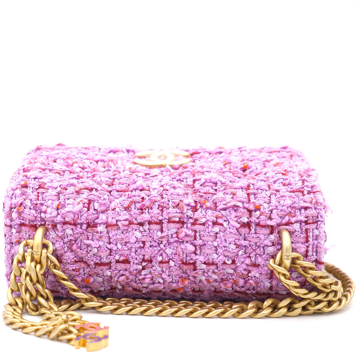 Chanel Pink Tweed Card on Chain
