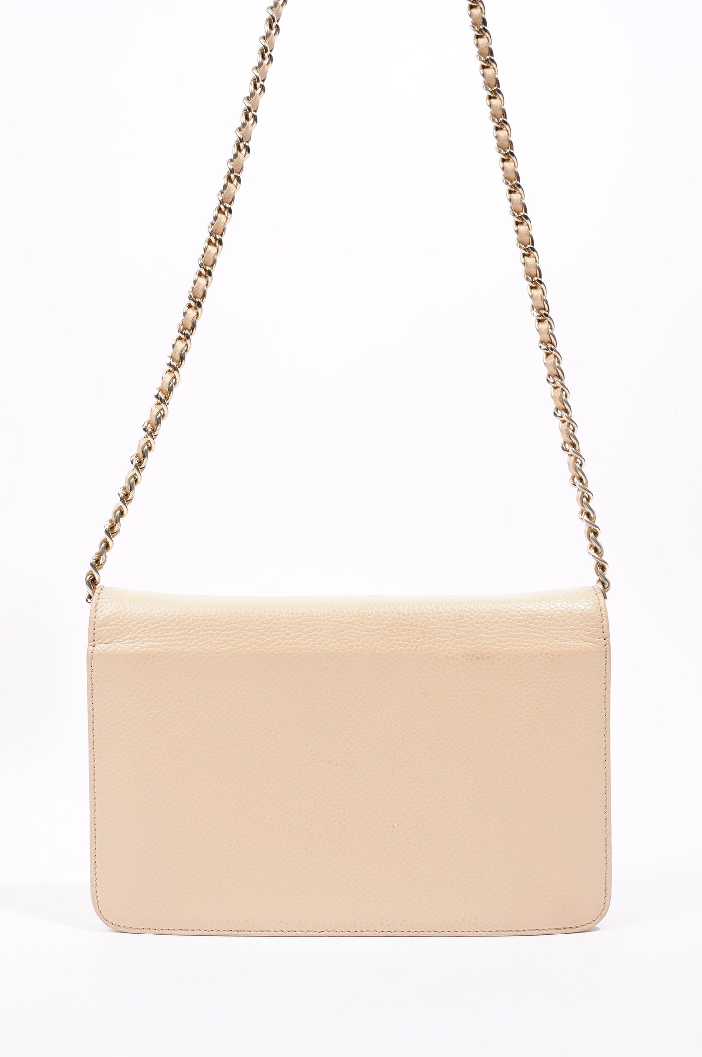 Chanel Womens Timeless Wallet On Chain Beige Caviar