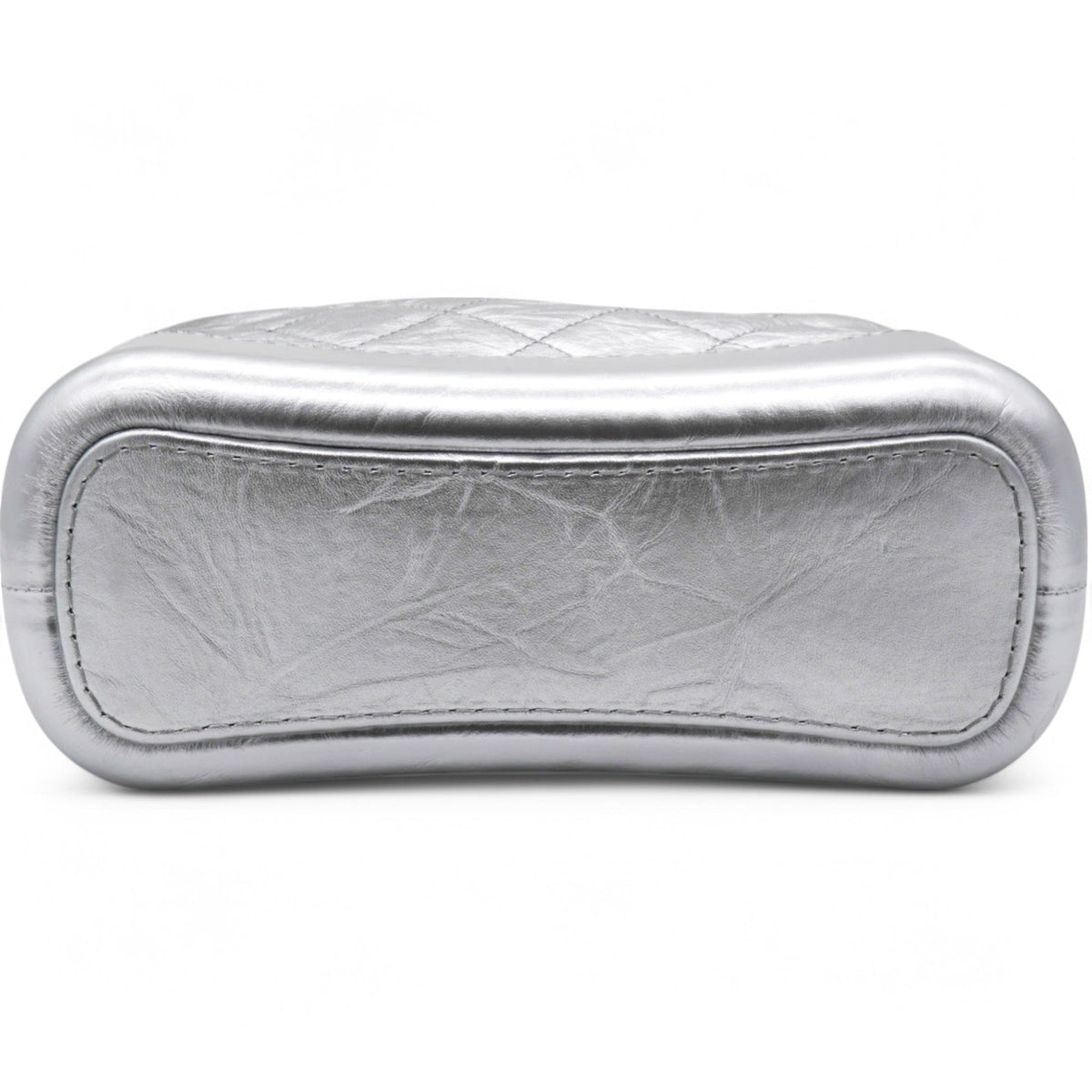 Chanel Metallic Aged Quilted Gabrielle Hobo Silver Small