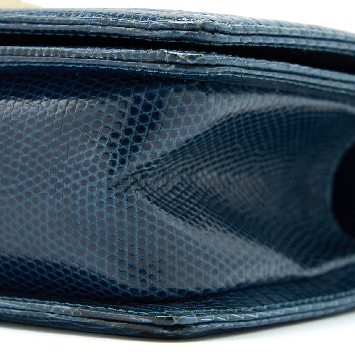 Chanel Small Boy Bag Lizard Dark Blue LGHW