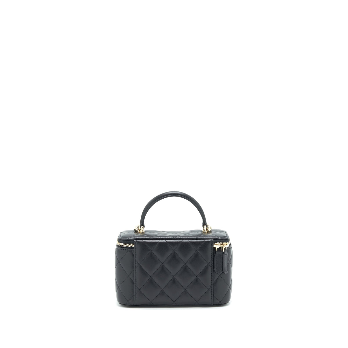 Chanel Top Handle Long Vanity with Chain lambskin black LGHW