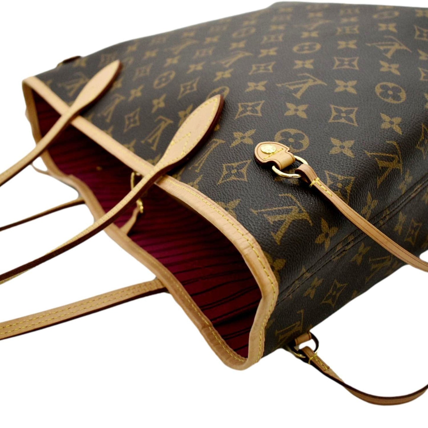 LOUIS VUITTON Neverfull MM Monogram Canvas Tote Bag Brown