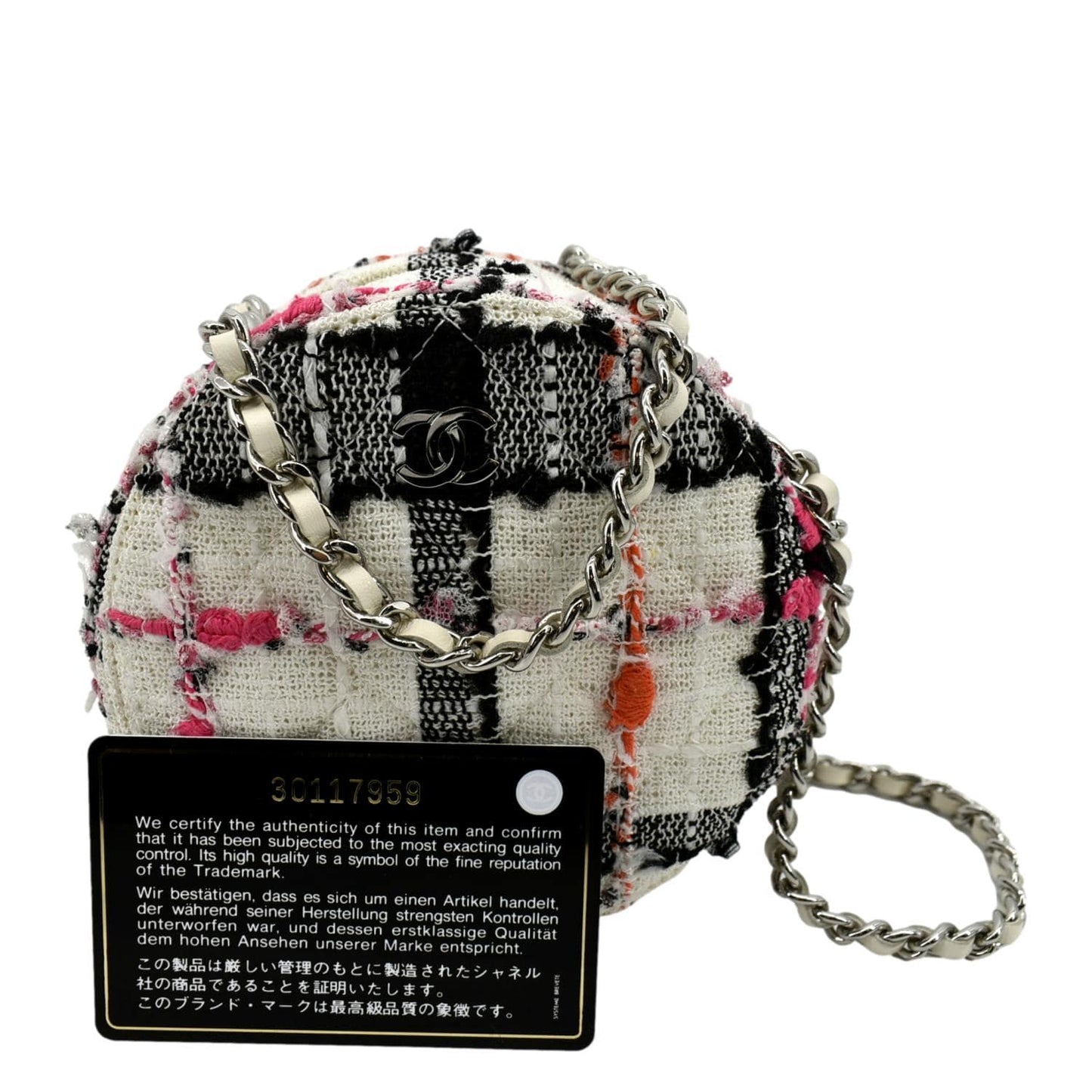 CHANEL Round As Earth Tweed Crossbody Bag Multicolor