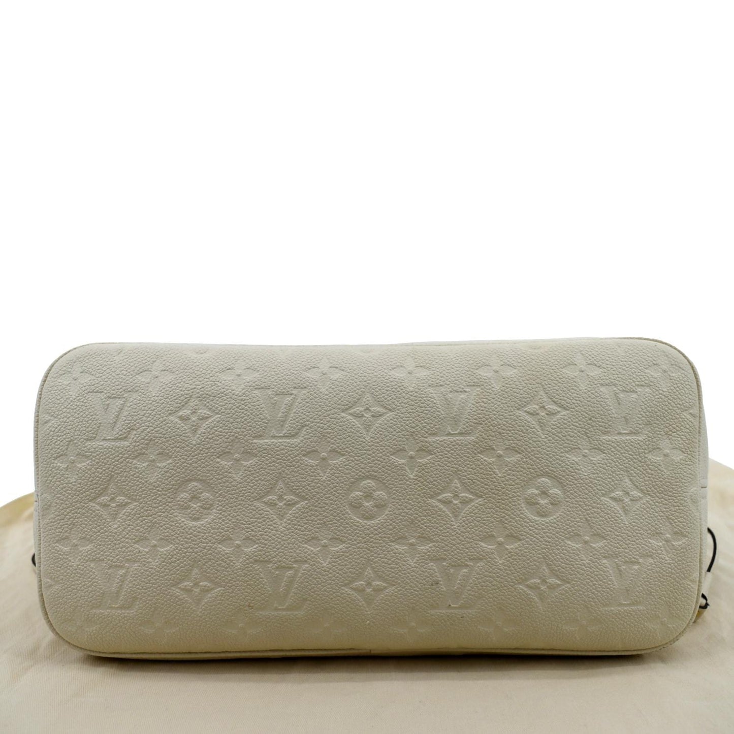 LOUIS VUITTON Neverfull MM Monogram Empreinte Tote Bag Beige
