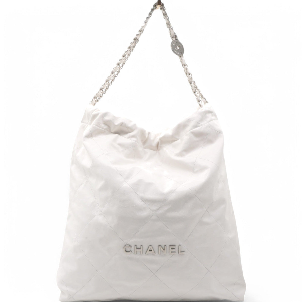 Chanel Shiny Quilted Large Chanel 22 White