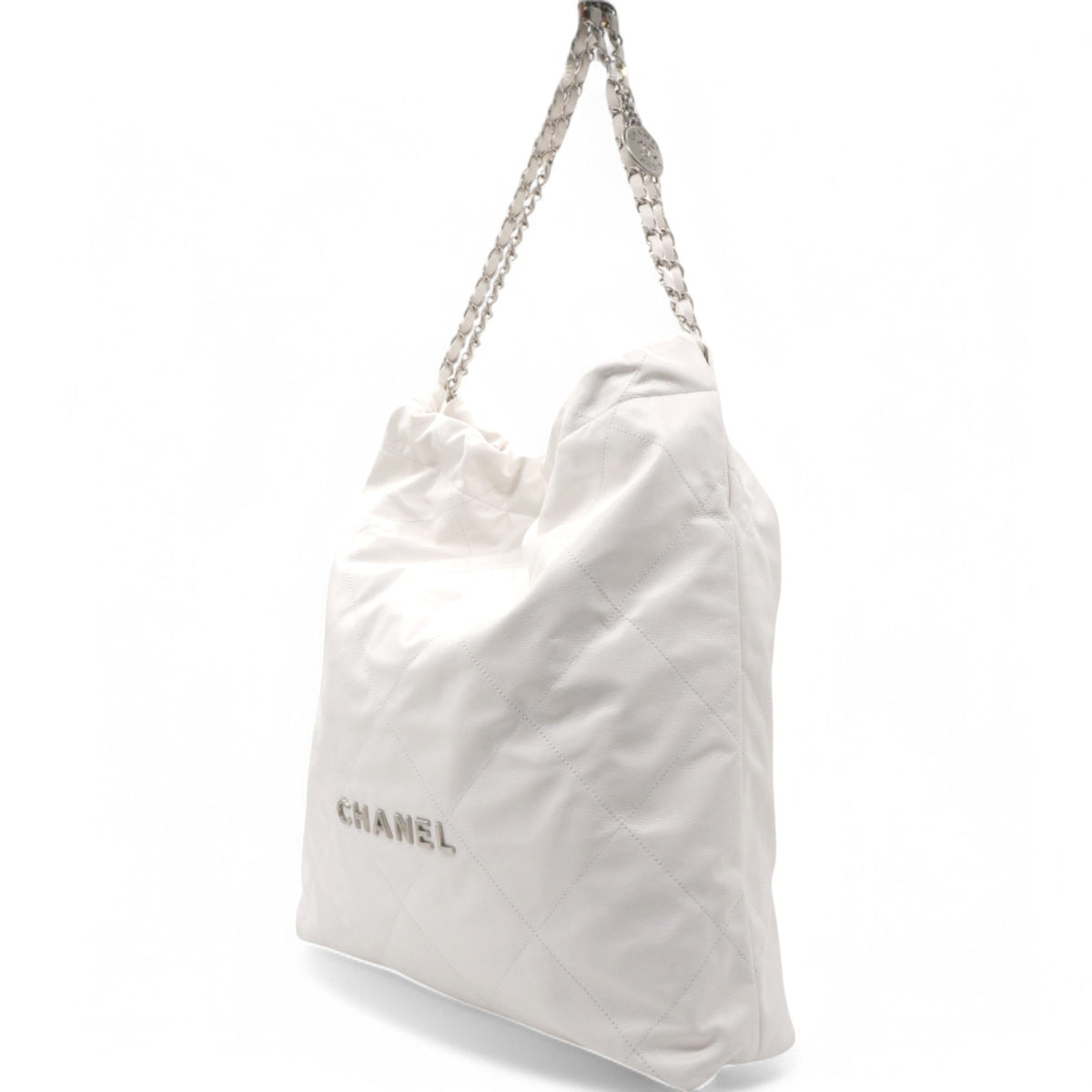 Chanel Shiny Quilted Large Chanel 22 White