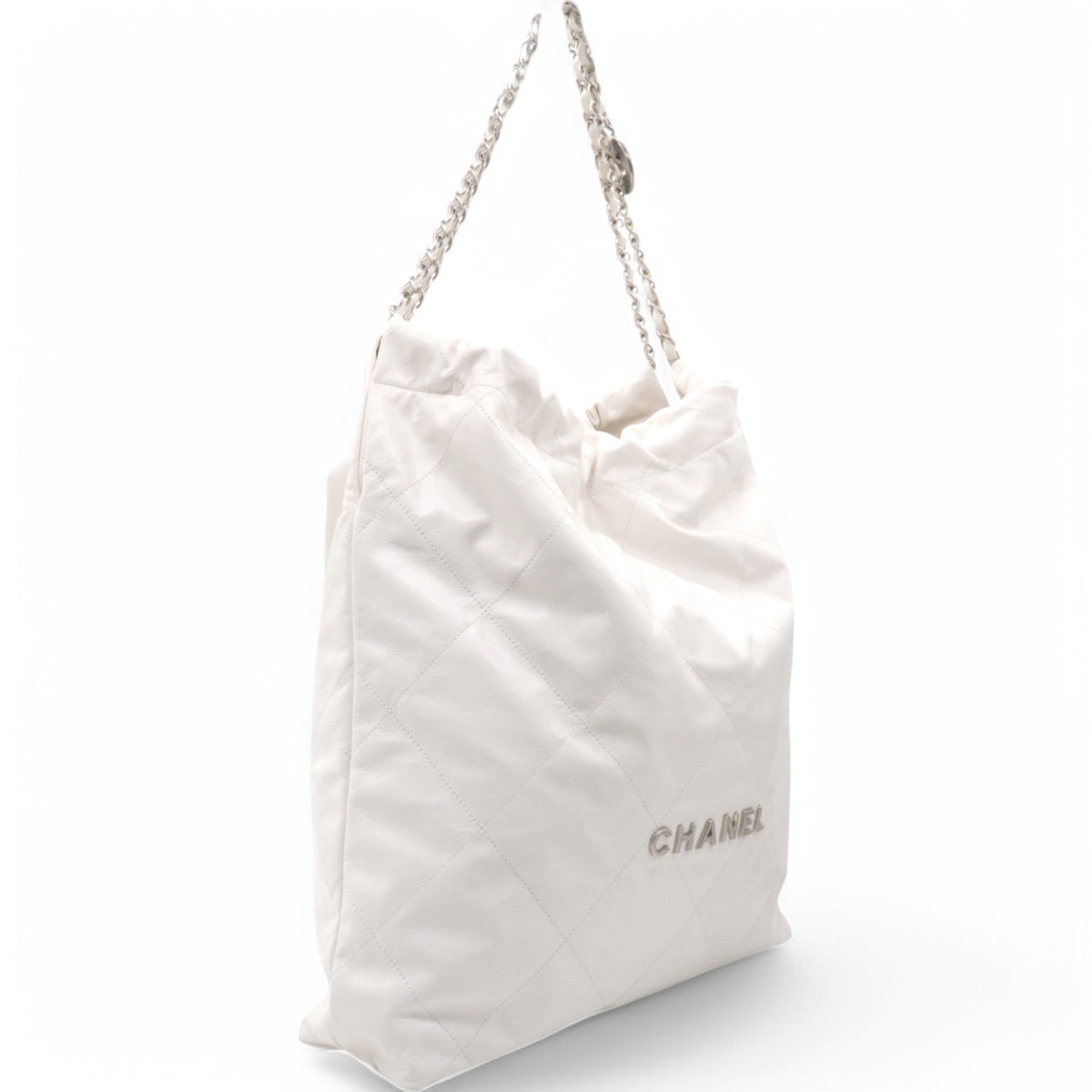 Chanel Shiny Quilted Large Chanel 22 White