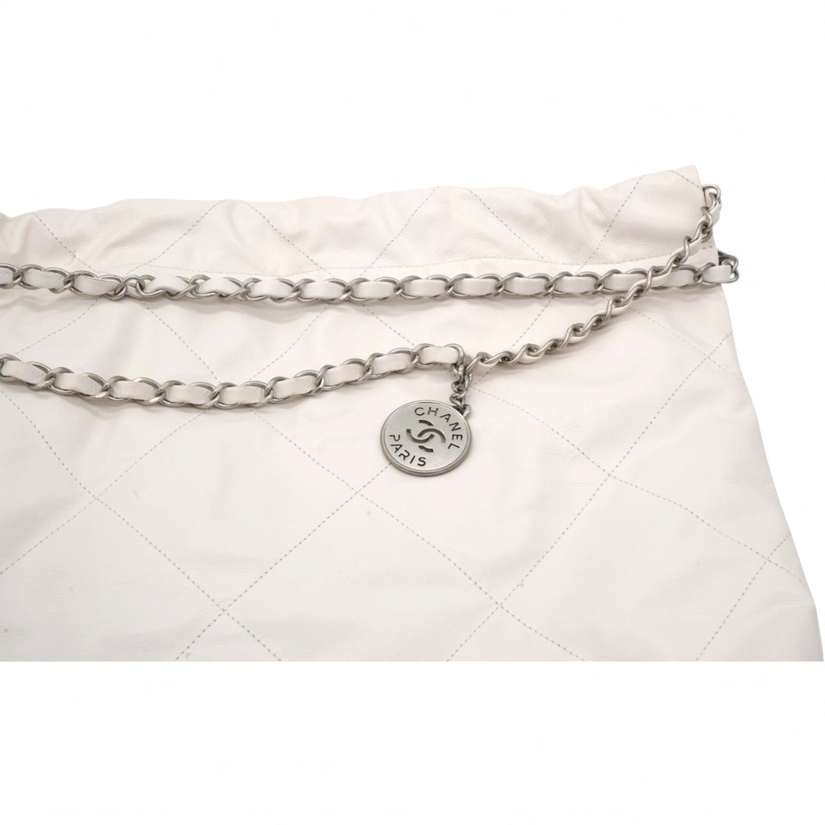 Chanel Shiny Quilted Large Chanel 22 White