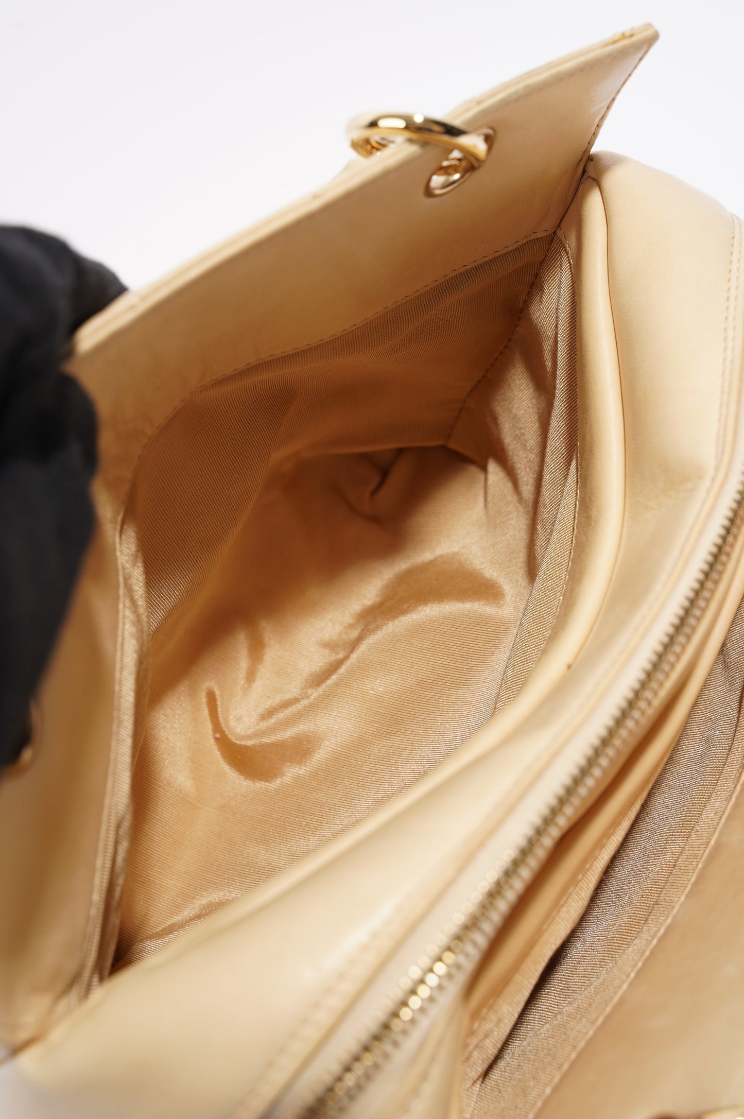 Chanel Womens Vintage Petit Timeless Tote Cream Leather Small