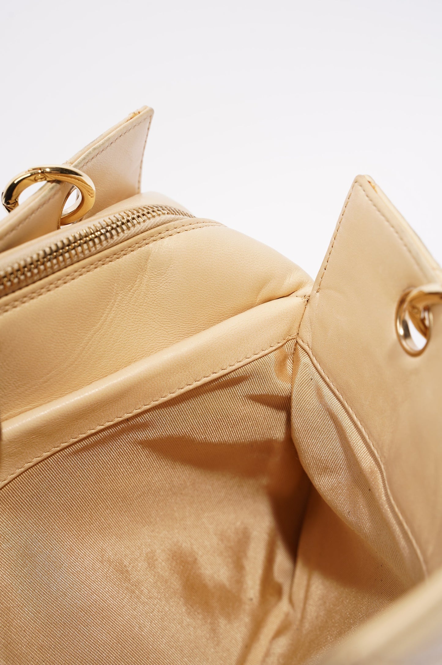 Chanel Womens Vintage Petit Timeless Tote Cream Leather Small