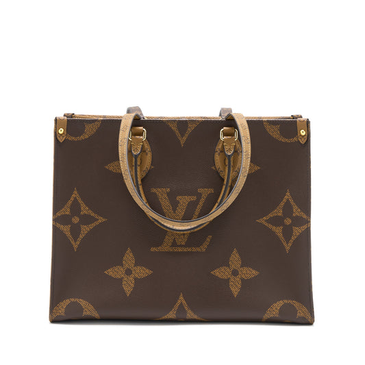 Louis Vuitton On The Go MM Monogram Coated Monogram Reverse Canvas GHW