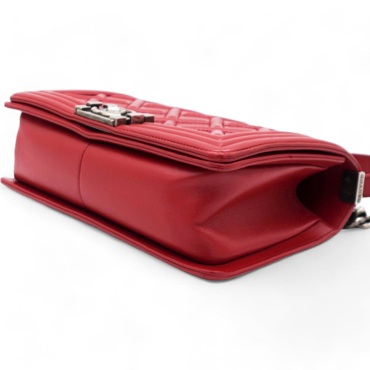 Chanel Rouge Leather Chateau Celtic Boy Bag