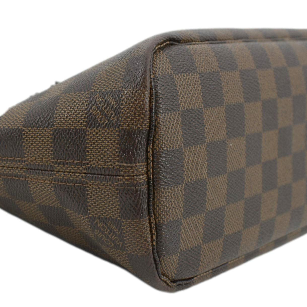 LOUIS VUITTON Neverfull PM Damier Ebene Tote Shoulder Bag Brown