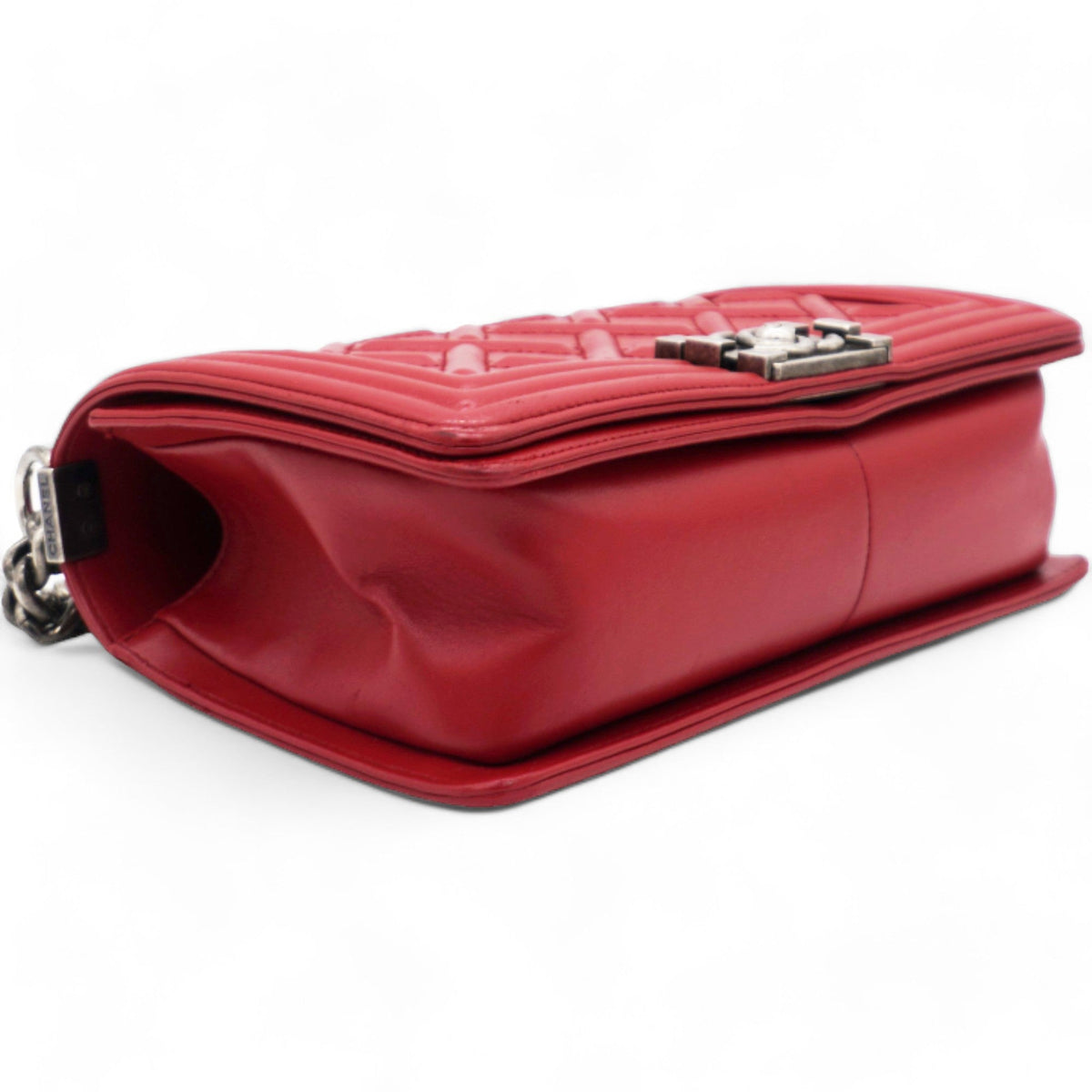 Chanel Rouge Leather Chateau Celtic Boy Bag
