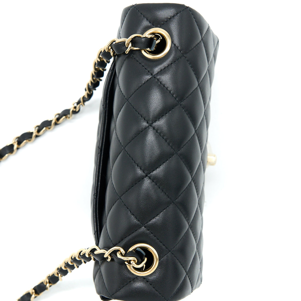 Chanel Mini Rectangular Flap Bag Lambskin Black LGHW