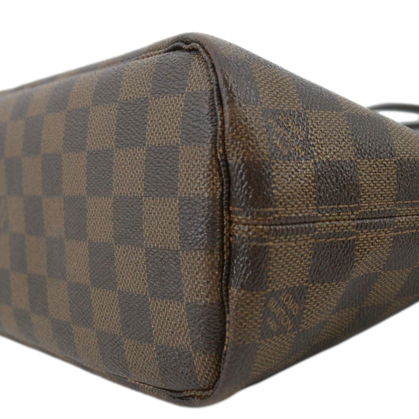 LOUIS VUITTON Neverfull PM Damier Ebene Tote Shoulder Bag Brown