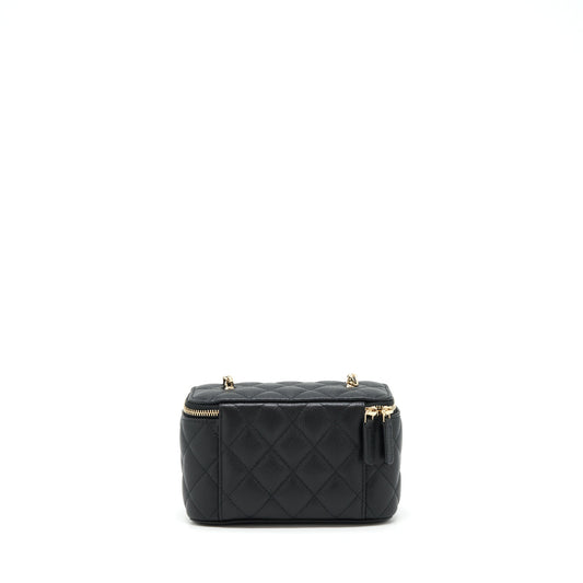 Chanel 22P Long Vanity With CC Logo Chain Caviar Black LGHW