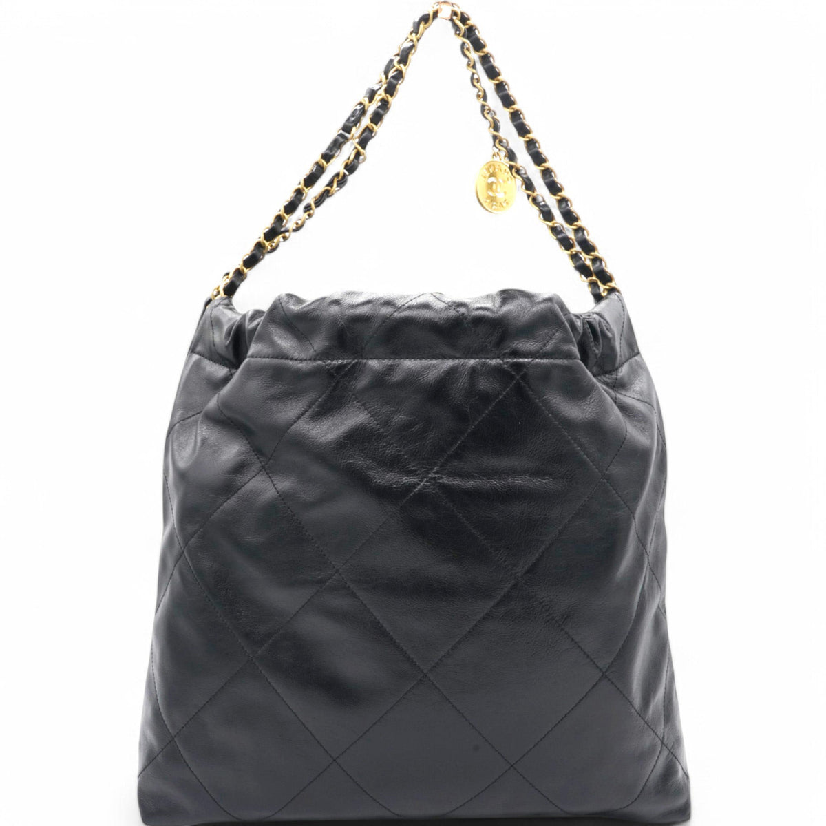 Chanel Shiny Quilted Medium Chanel 22 Black